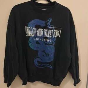 Anine Bing Sweatshirt Jaci Viper – Washed Black size small